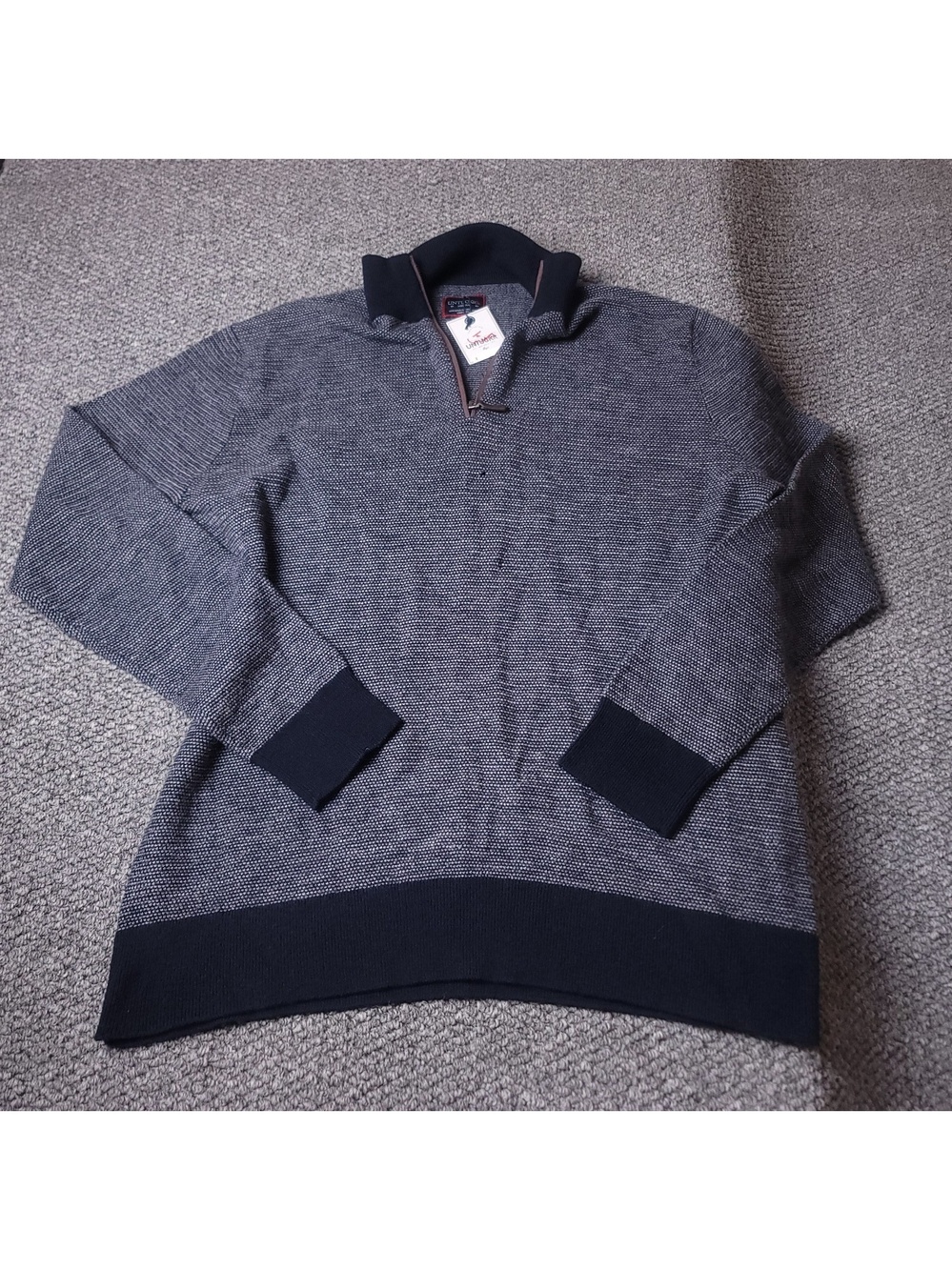 UNTUCKit Merino Wool Sweater Mens M Medium Blue Pullover Zip Up